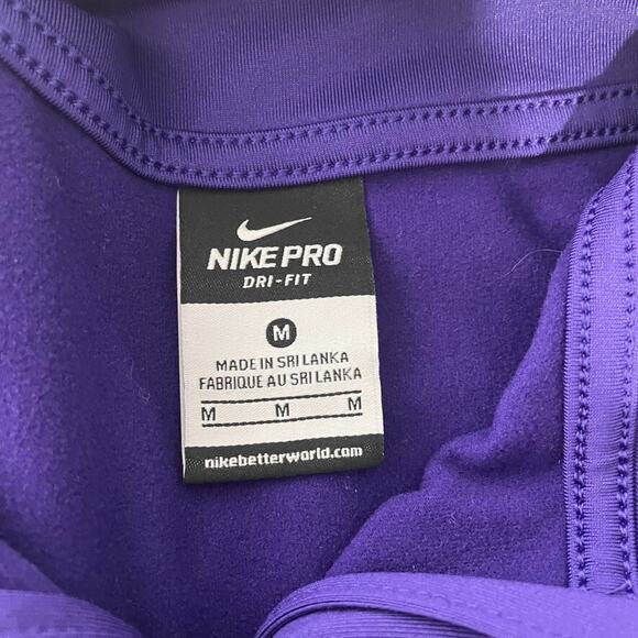 Nike Pro M Dri-FIT Purple 1/4 Zip Long Sleeve Jacket Sleeve Athletic Women's - Picture 3 of 7
